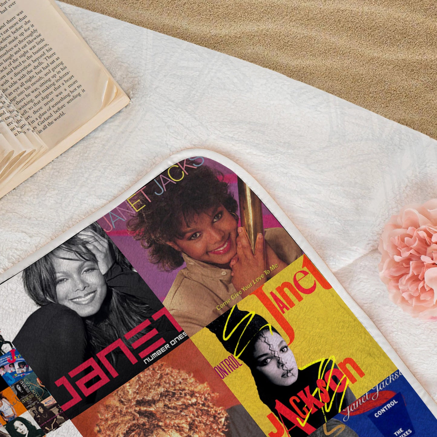 Janet Jackson Beach Towel – Album Cover Collage Pop and R&B Towel