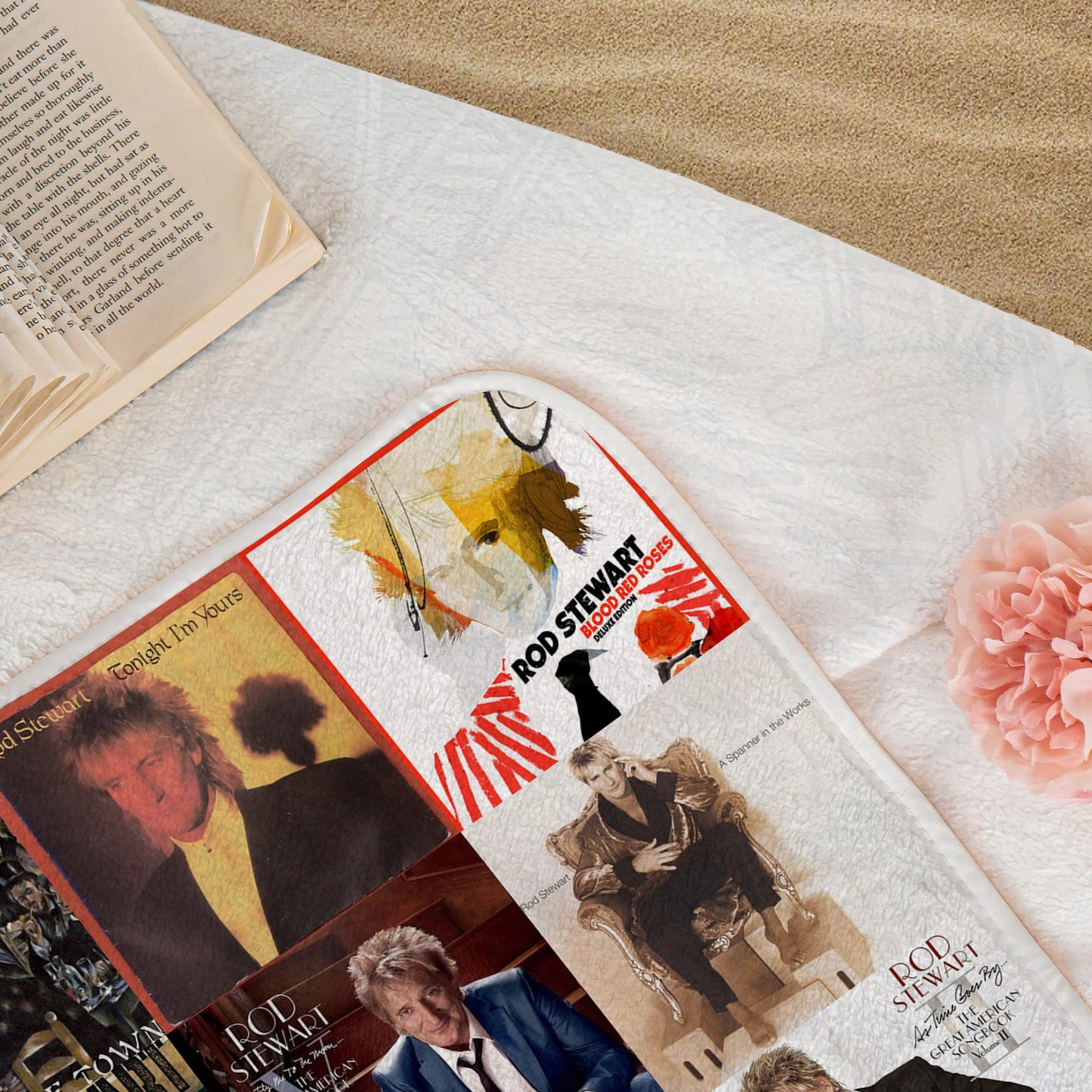 Rod Stewart Beach Towel – Album Cover Collage Classic Rock Towel