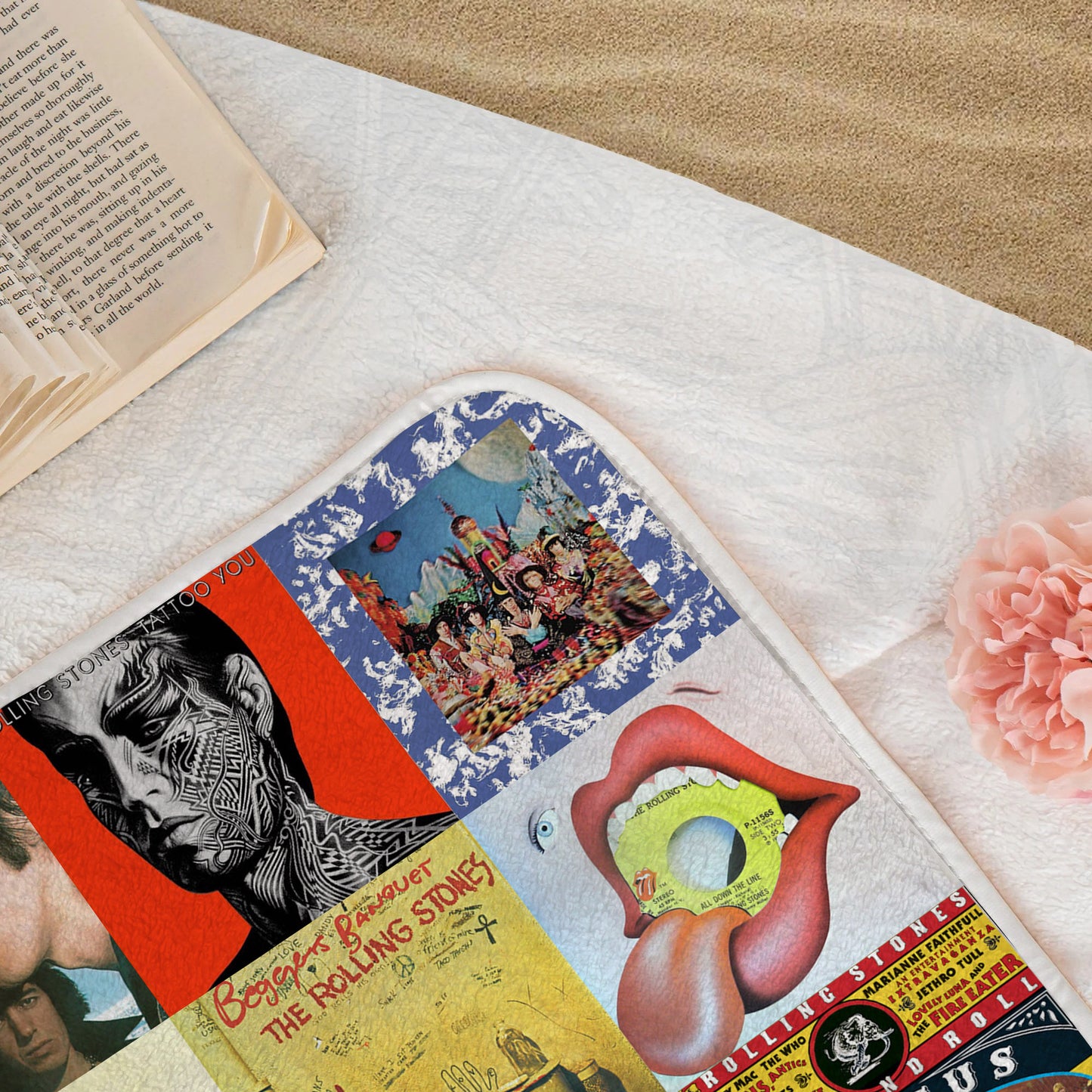 The Rolling Stones Beach Towel – Album Cover Collage Classic Rock Towel