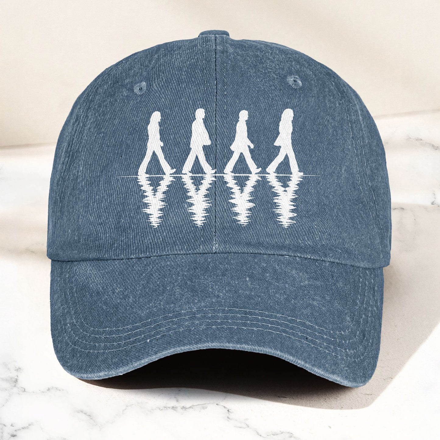 The Beatles Abbey Road Silhouette Graphic Music Merch Denim Cap – Retro Vintage Dad Cap Gift For Dad (With Box)