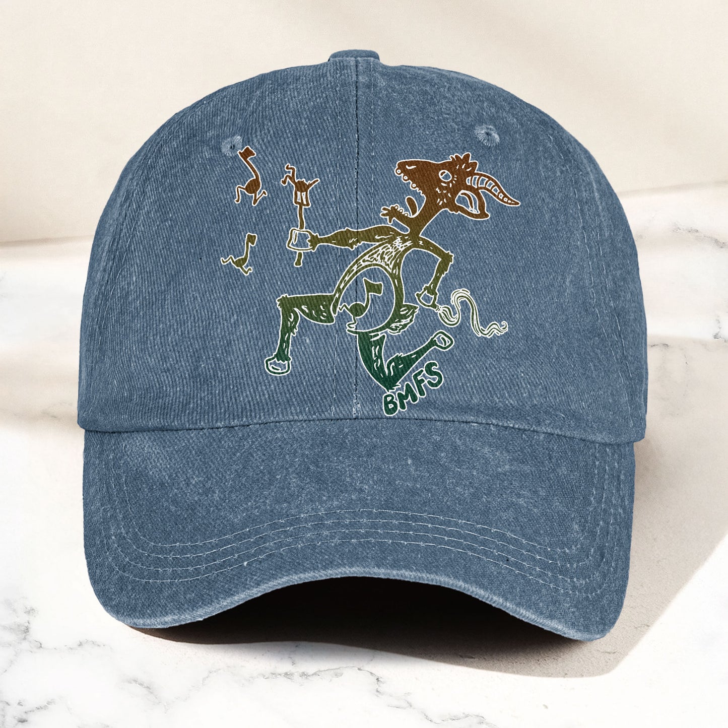 Billy Strings BMFS Dancing Goat Graphic Music Merch Denim Cap – Retro Vintage Dad Cap Gift For Dad (With Box)