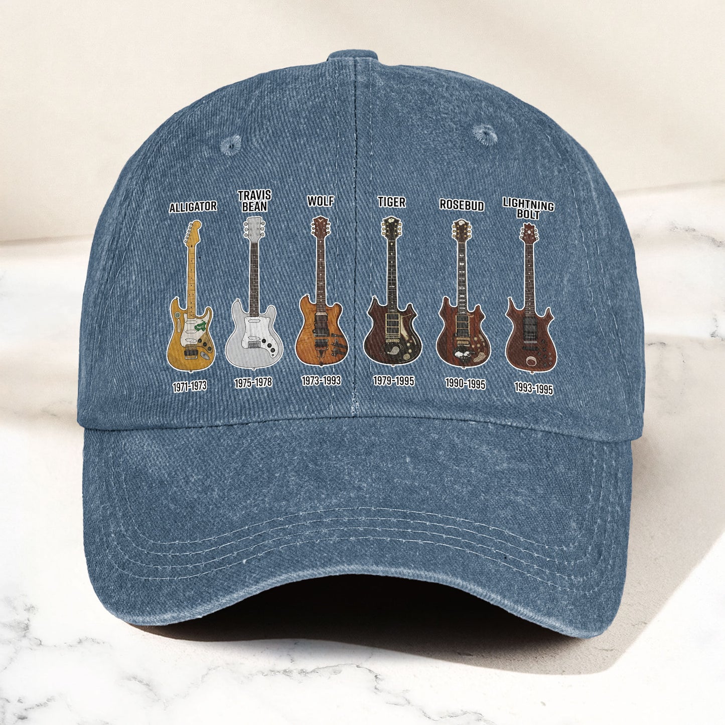 Grateful Dead Jerry Garcia Guitars History Music Merch Denim Cap – Retro Vintage Dad Cap Gift For Dad (With Box)