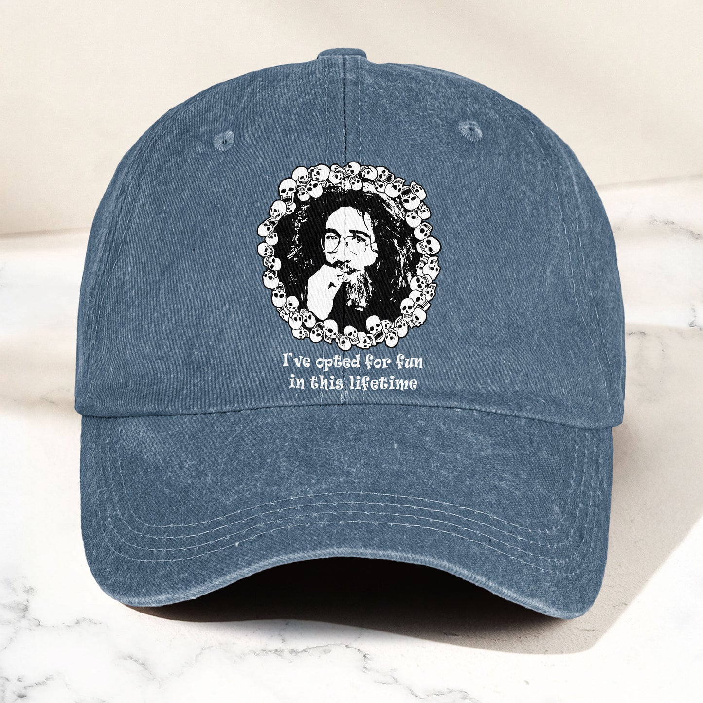 Grateful Dead Jerry Garcia Opted For Fun Quote Music Merch Denim Cap – Retro Vintage Dad Cap Gift For Dad (With Box)