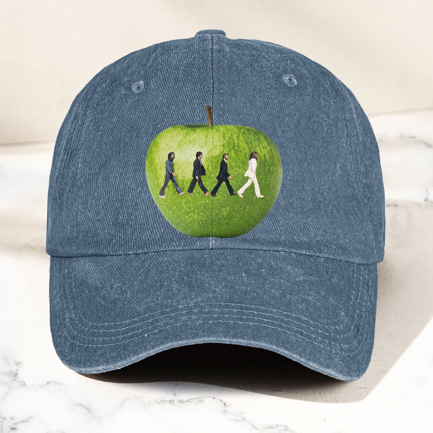 The Beatles Abbey Road Apple Graphic Music Merch Denim Cap – Retro Vintage Dad Cap Gift For Dad (With Box)