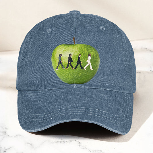 The Beatles Abbey Road Apple Graphic Music Merch Denim Cap – Retro Vintage Dad Cap Gift For Dad (With Box)