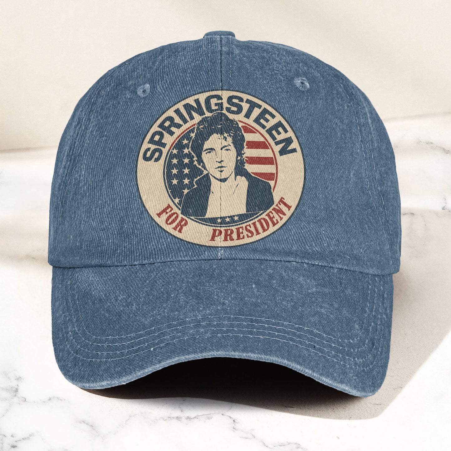 Bruce Springsteen For President Music Merch Denim Cap – Retro Vintage Dad Cap Gift For Dad (With Box)