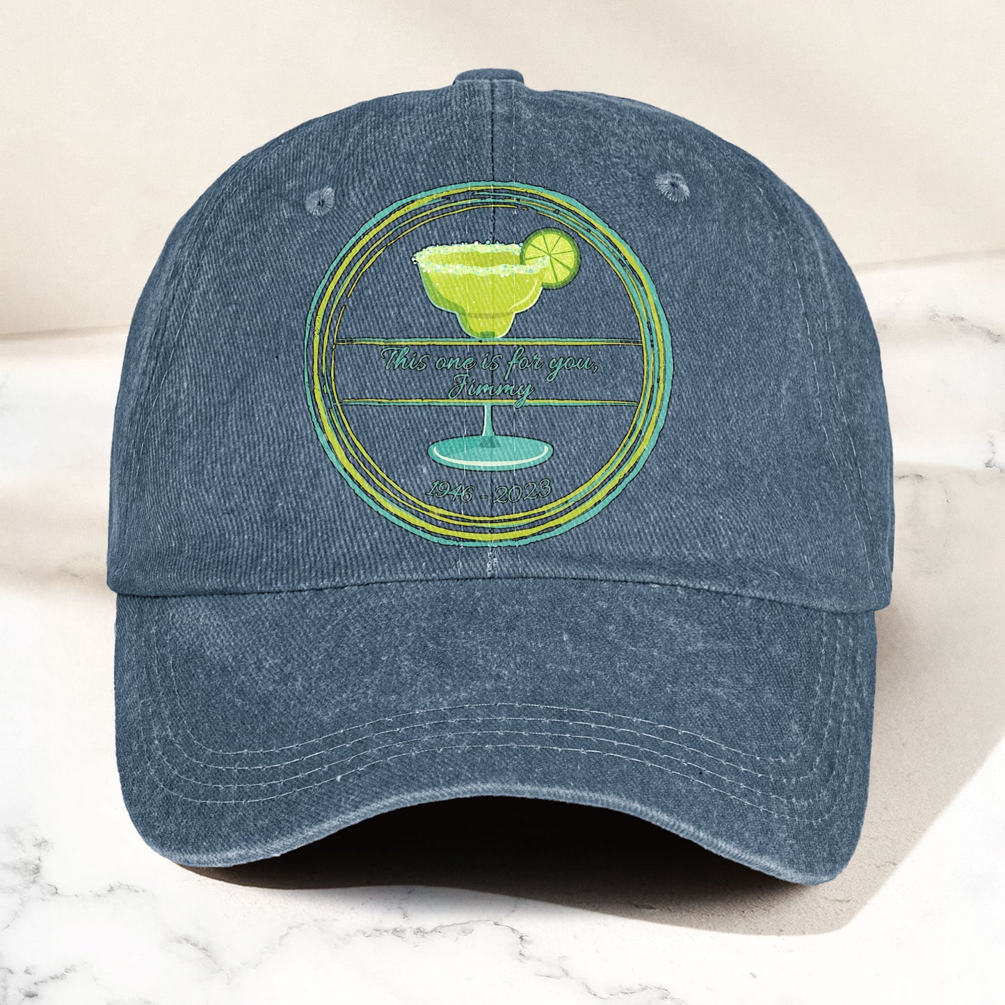 This one is for you Jimmy 1946-2023 Denim Cap – Retro Jimmy Buffett Tribute Dad Hat (With Box)