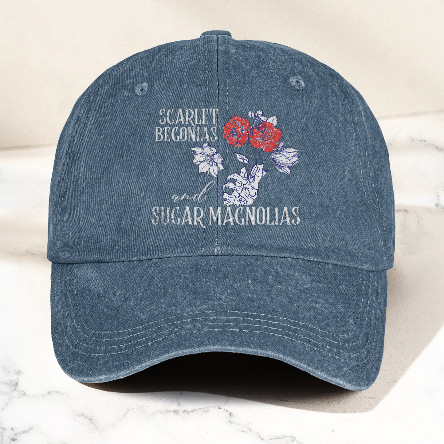 Grateful Dead Scarlet Begonias Denim Cap – Vintage Music Grateful Dead Merch Gift for Dad (With Box)