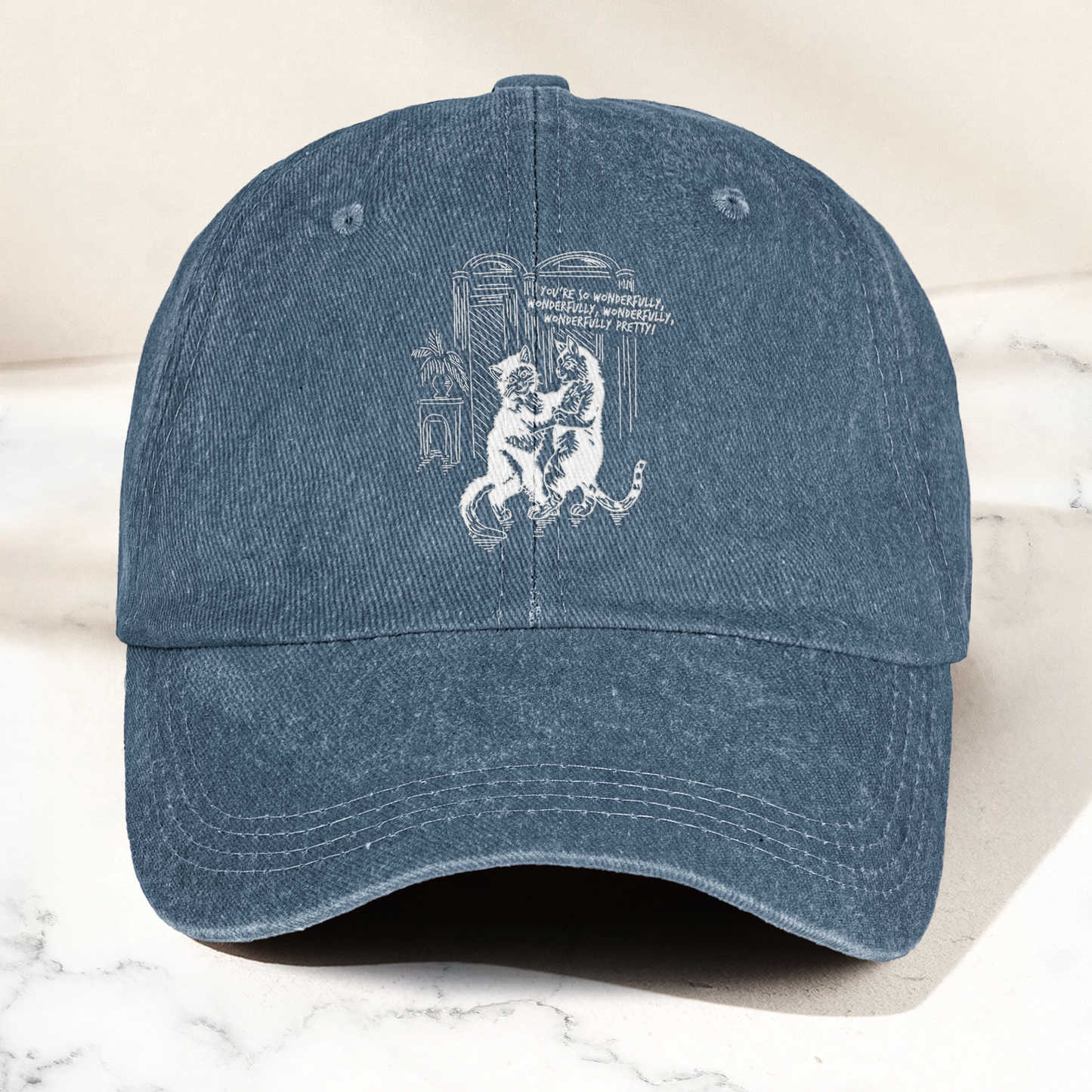The Cure Lovecats Essential Artwork Vintage Denim Cap – Retro The Cure Band Merch Gift for Dad (With Box)