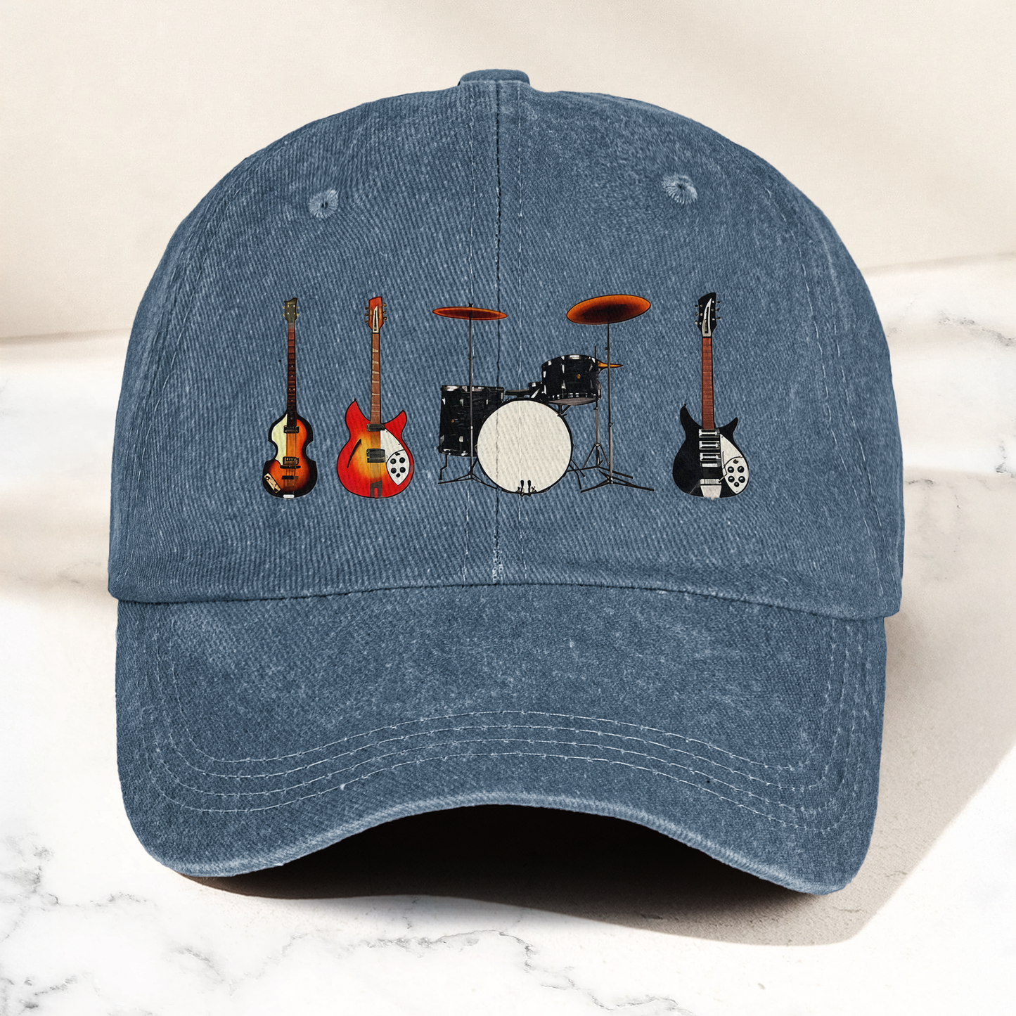 The Beatles Gear from the Shea Stadium concert Vintage Denim Cap – Retro Band Cap Gift For Dad (With Box)