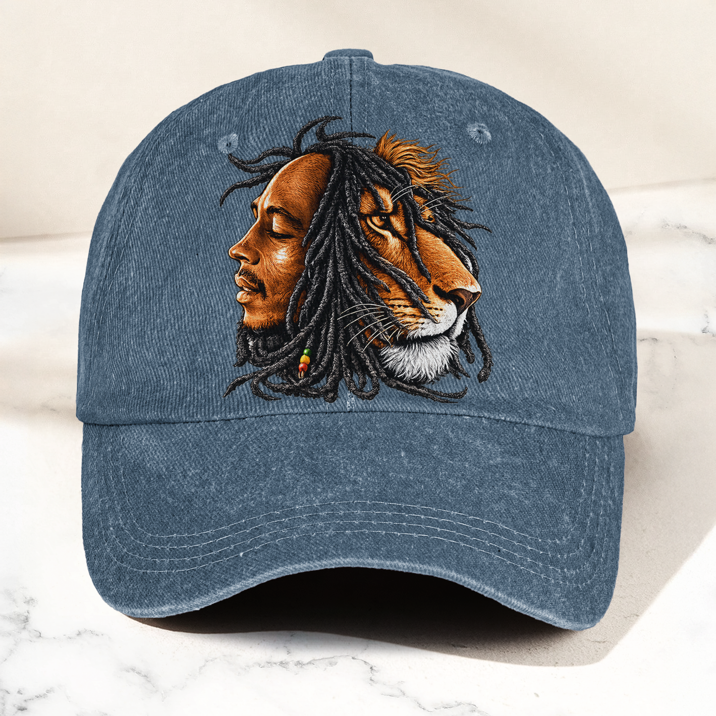 Bob Marley Lion of Judah Reggae Music Merch Vintage Rasta Graphic Denim Cap – Retro Vintage Dad Cap Gift For Dad (With Box)