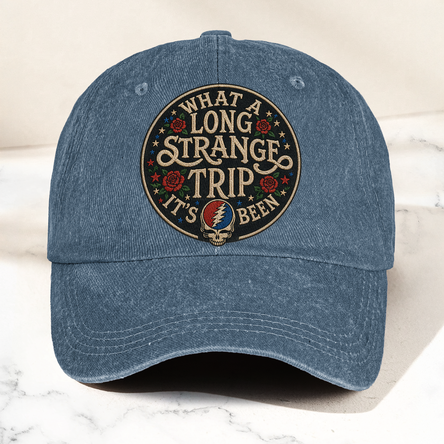 Grateful Dead What A Long Strange Trip It’s Been Vintage Dad Hat – Deadhead Camping Cap Gift