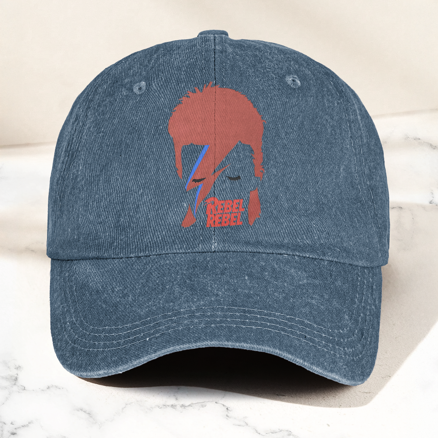 David Bowie Ziggy Stardust Rebel Rebel Denim Cap – Retro Music Fan Cap Gift For Dad (With Box)