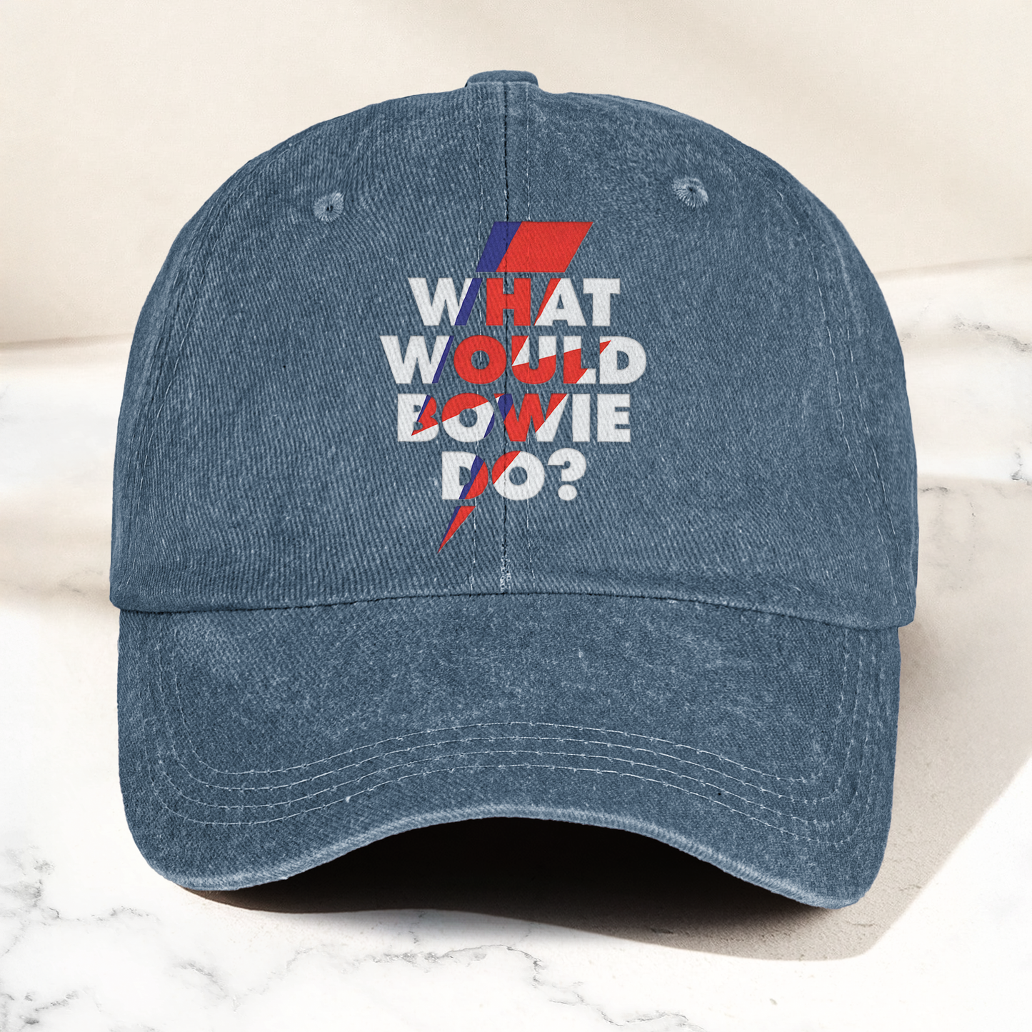 What Would Bowie Do Vintage Denim Cap – Retro Music David Bowie Cap Gift For Dad (With Box)
