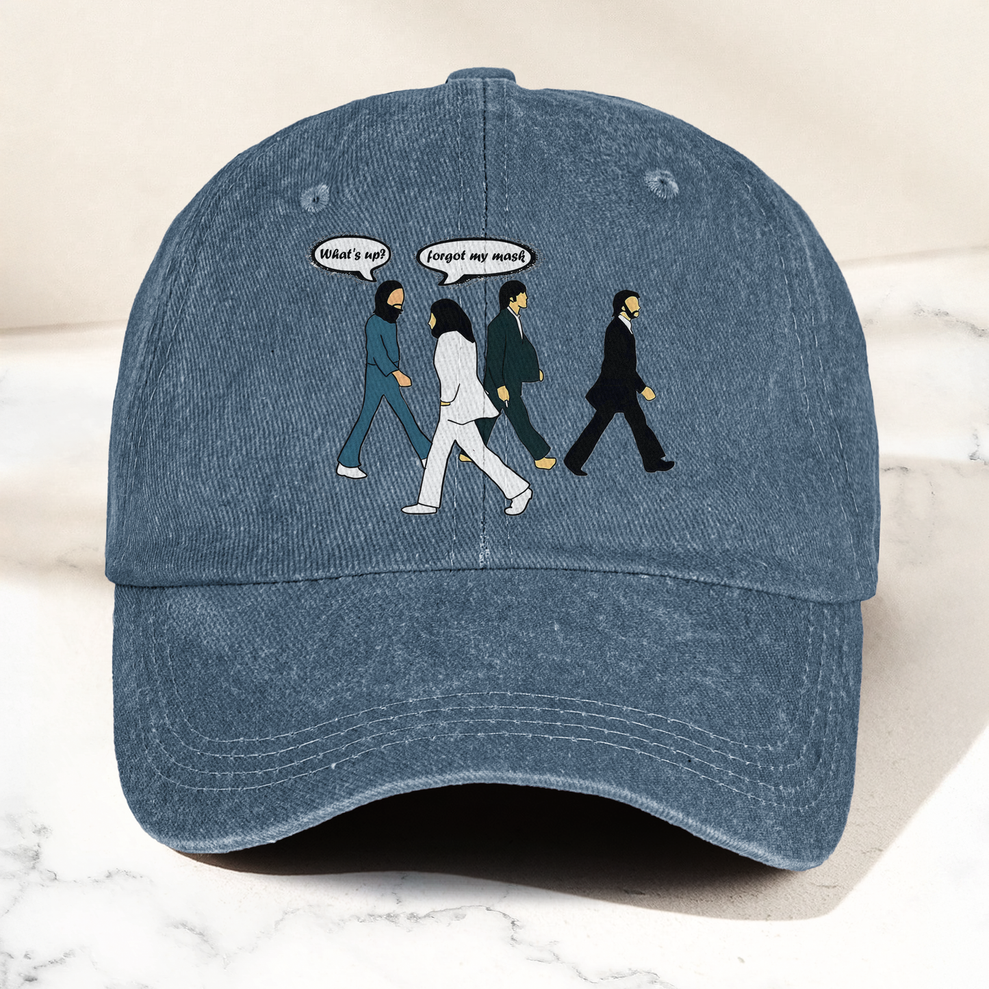 The Beatles Abbey Road Parody Vintage Denim Cap – Retro Music Band Cap Gift For Dad (With Box)