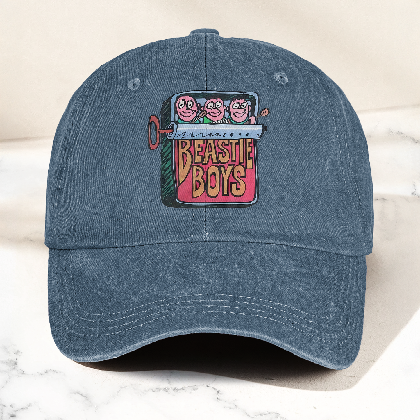 Beastie Boys Hello Nasty Graphic Denim Cap – Retro Rock Music Fan Cap Gift For Dad (With Box)