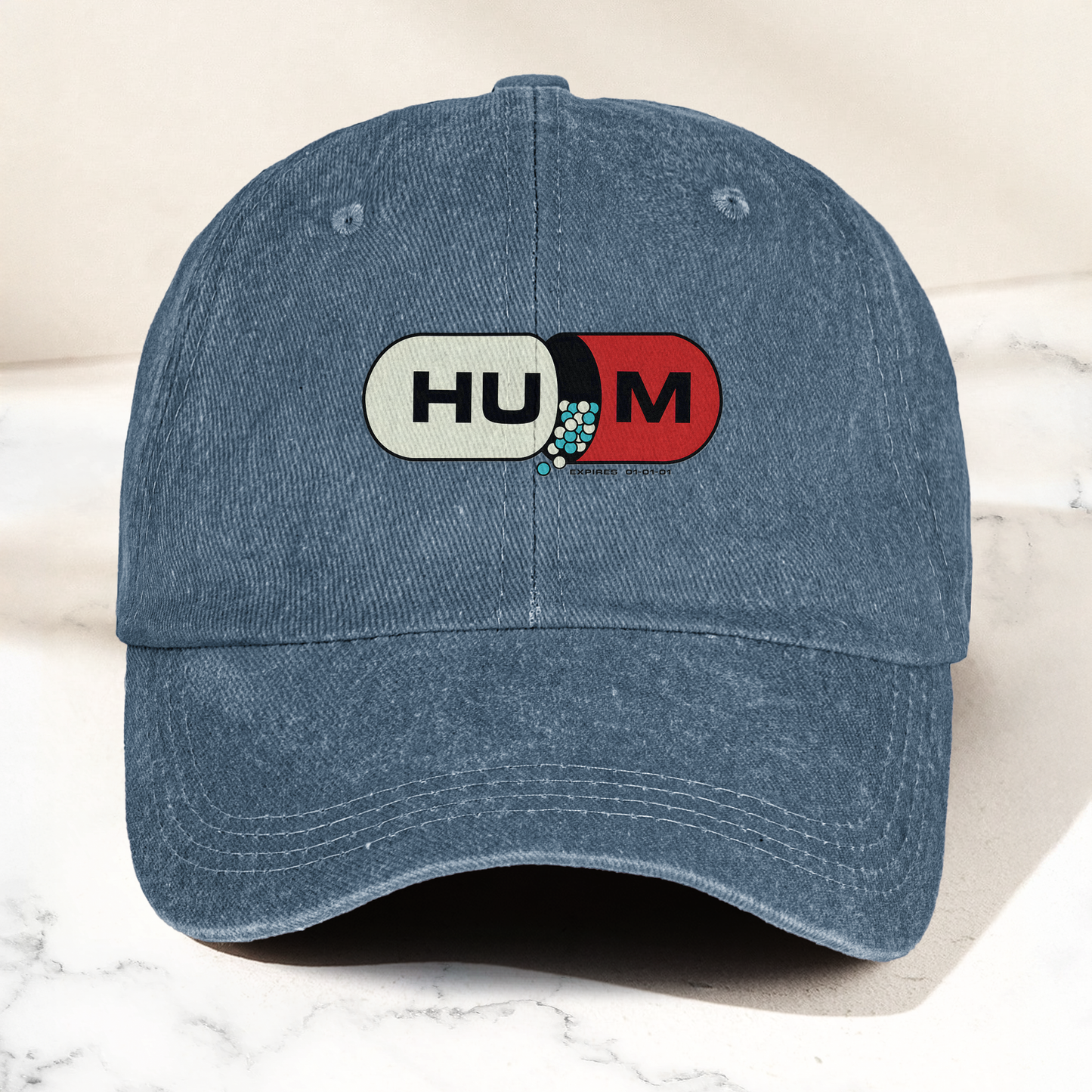 Hum Medication Parody Vintage Dad Hat – Funny Graphic Hum Band Cotton Cap (With Box)