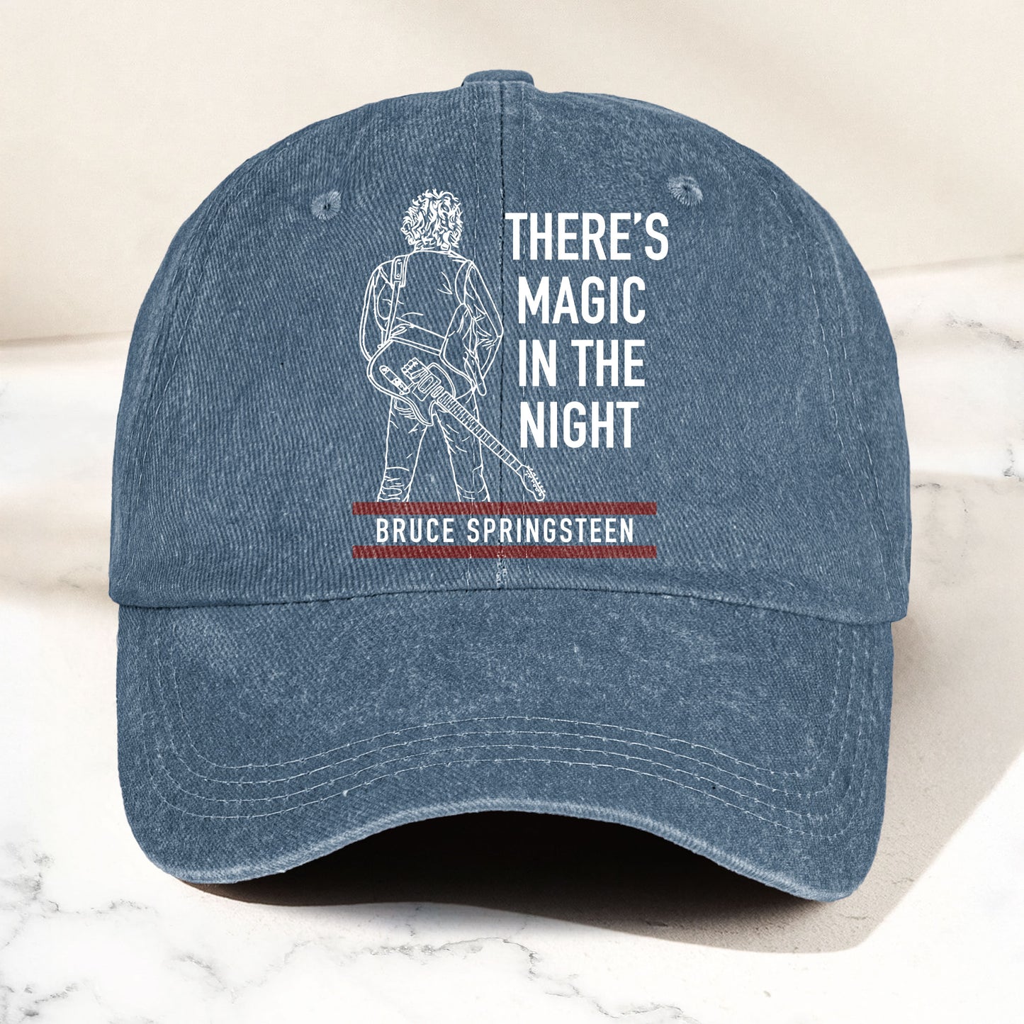 Bruce Springsteen Magic In The Night Denim Cap - Retro Vintage Dad Cap Gift For Dad (With Box)