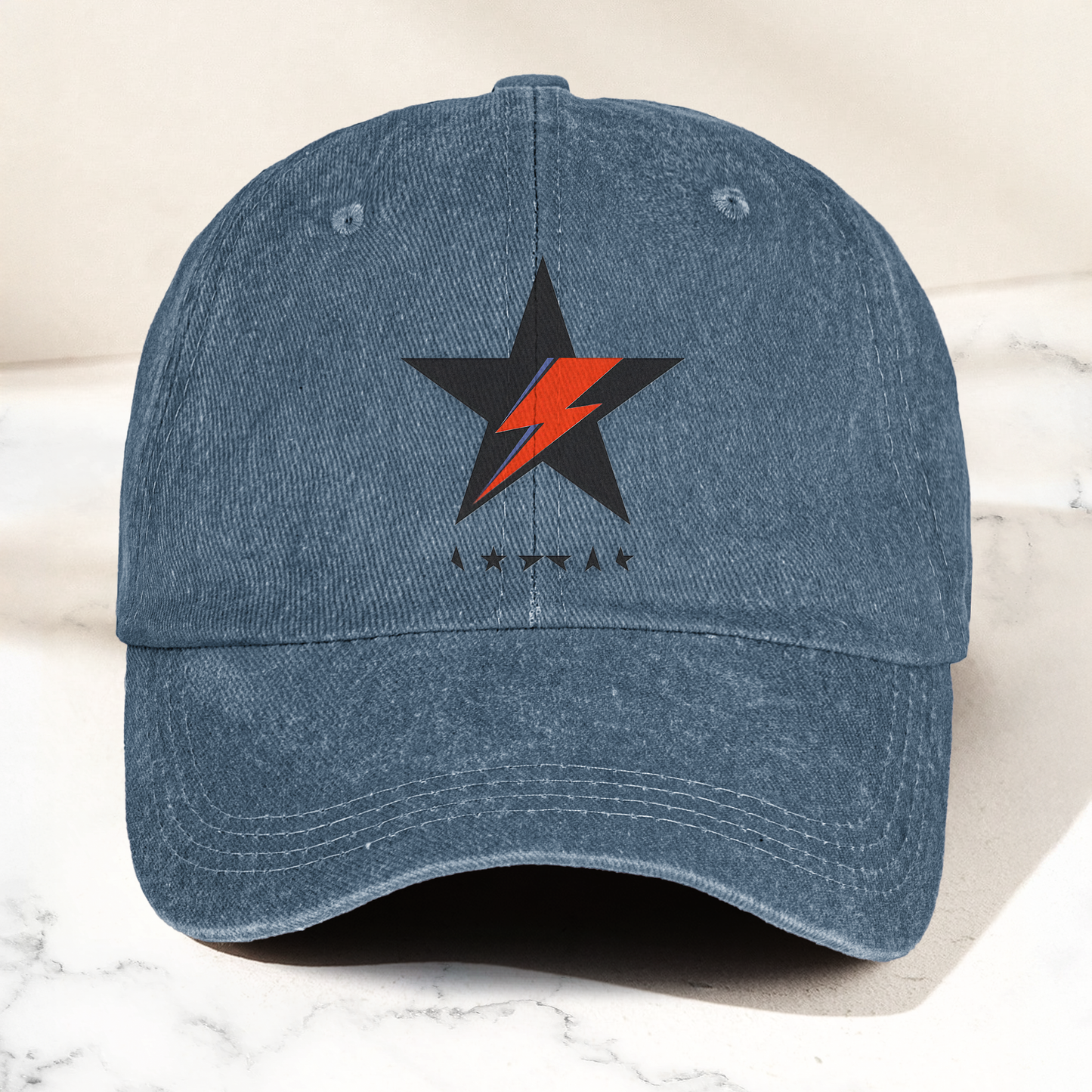 David Bowie Blackstar Ziggy Lightning Denim Cap – Retro Music Cap Gift For Dad (With Box)