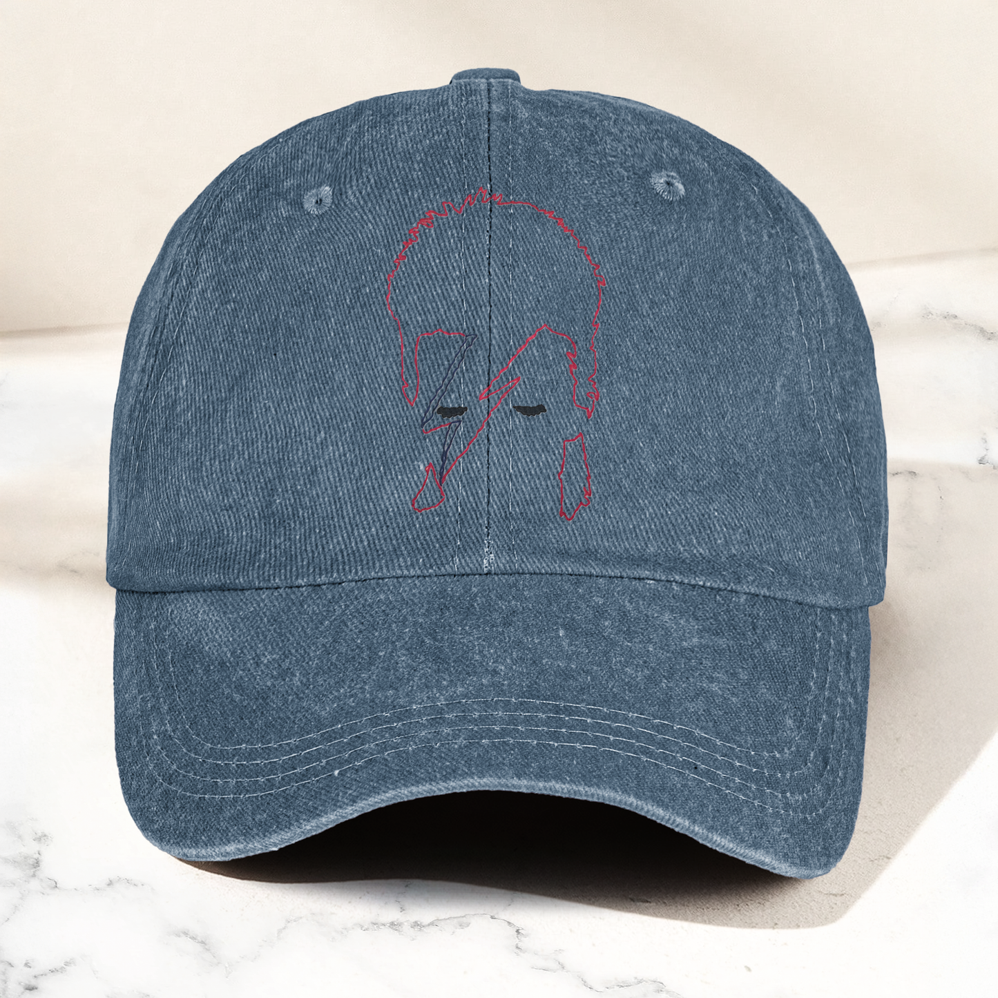 David Bowie Ziggy Stardust Rebel Rebel Line Graphic Denim Cap – Retro Music Fan Cap Gift For Dad (With Box)