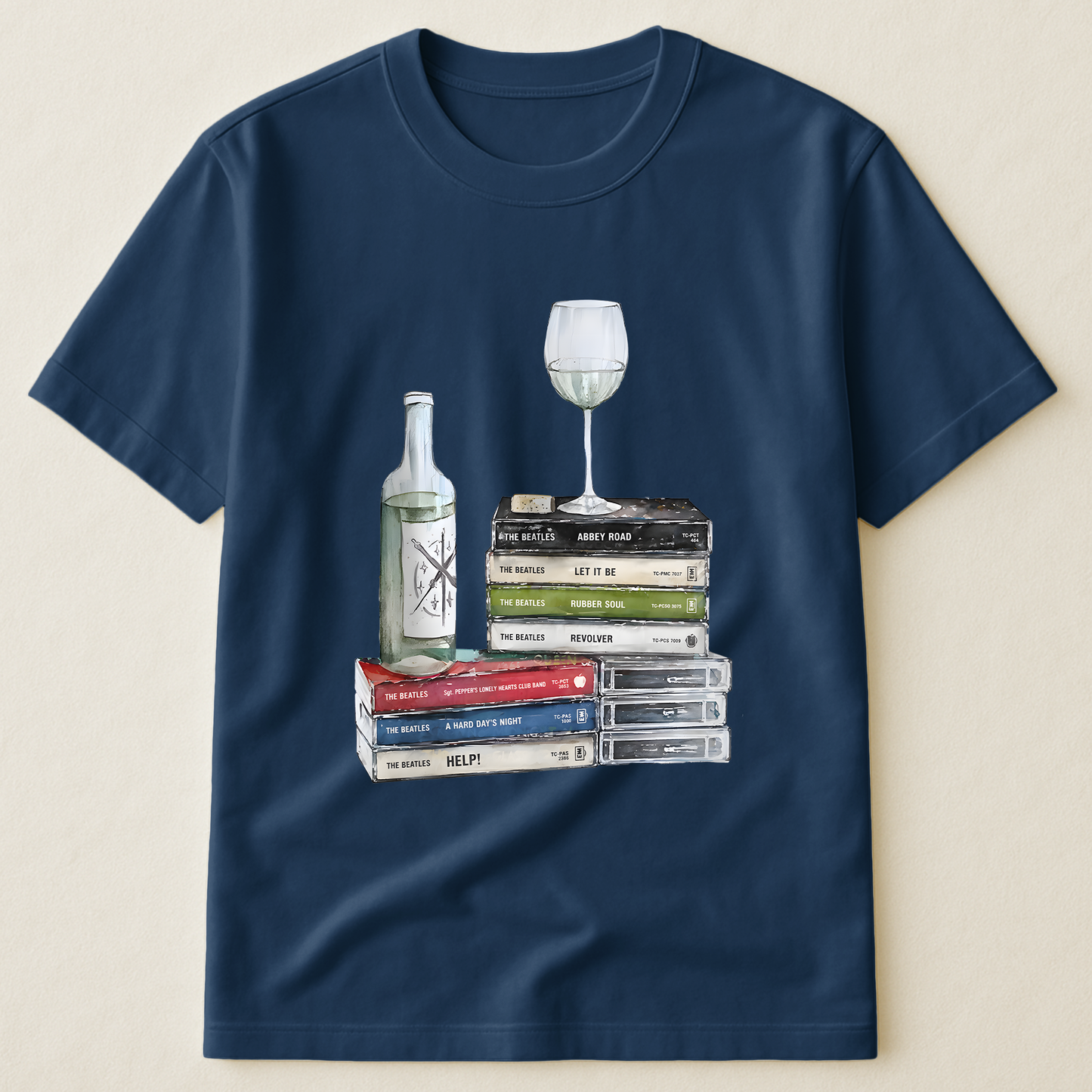 The Beatles Cassette Album Collection T-Shirt – Retro Music The Beatles Merch Tee