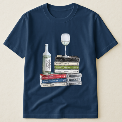 The Beatles Cassette Album Collection T-Shirt – Retro Music The Beatles Merch Tee