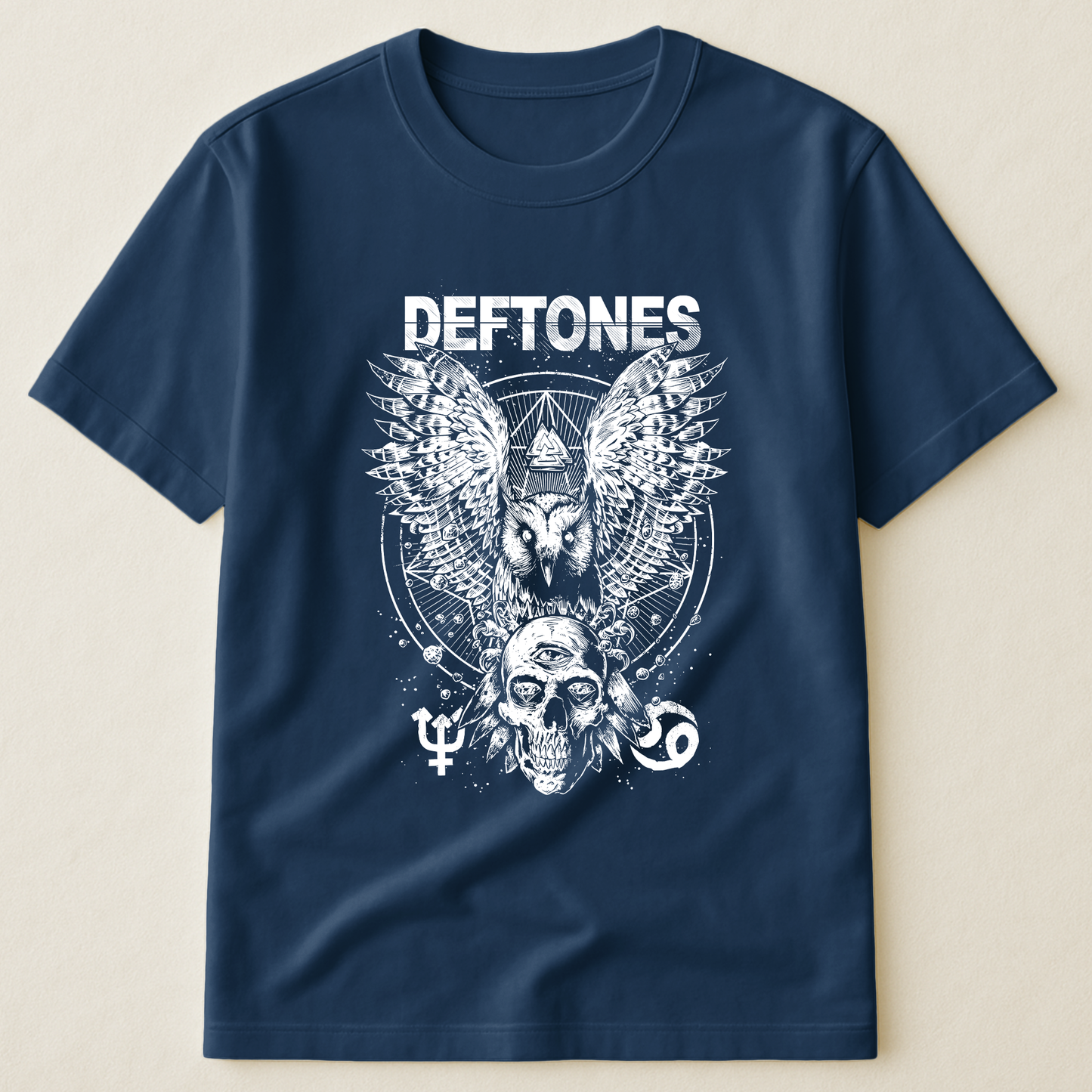 Deftones Owl and Skull T-Shirt – Retro Rock Music Band Deftones Merch Tee