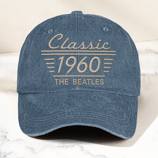 The Beatles Classic 1960 Est Rock And Roll Pop Band Music Merch Graphic Denim Cap – Retro Vintage Dad Cap Gift For Dad (With Box)