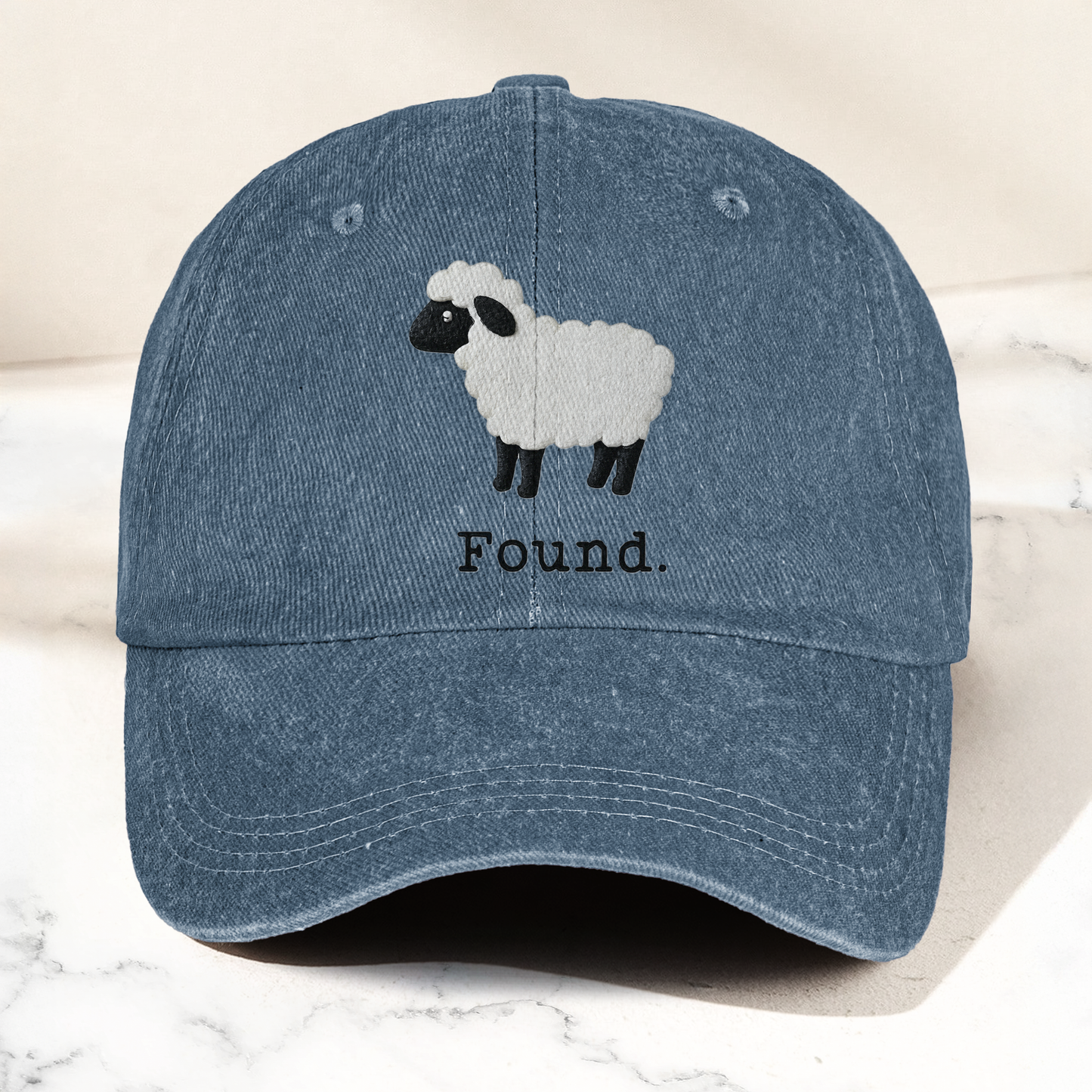 Found Lost Sheep Christian Faith Denim Cap – Vintage Dad Cap Gift For Dad (With Box)