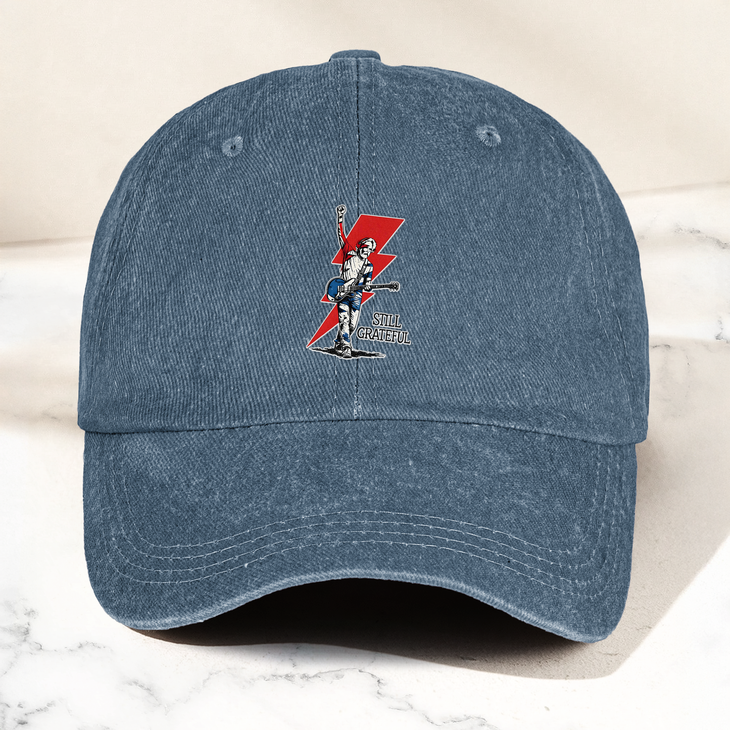 Still Grateful Lightning Guitar Dad Hat – Vintage Rock Spirit Cap