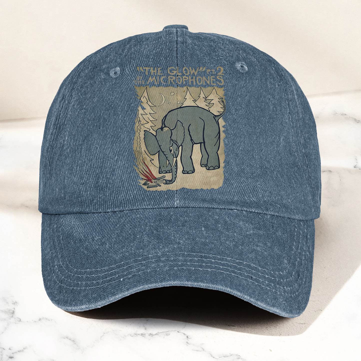 The Microphones The Glow Denim Cap – Retro Indie Rock Music Fan Cap Gift For Dad (With Box)