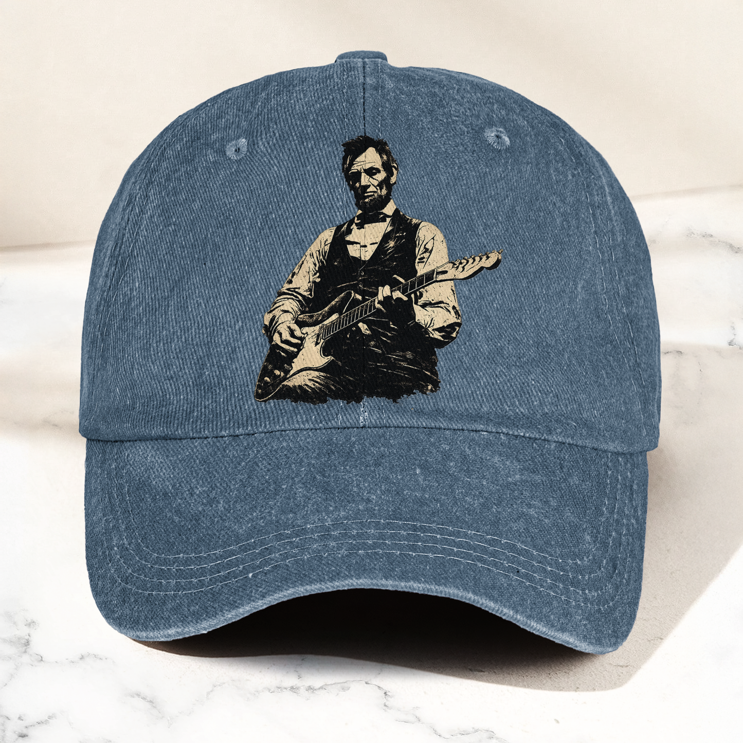 Abraham Lincoln Patriotic History Denim Cap – Vintage Dad Cap Gift For Dad (With Box)
