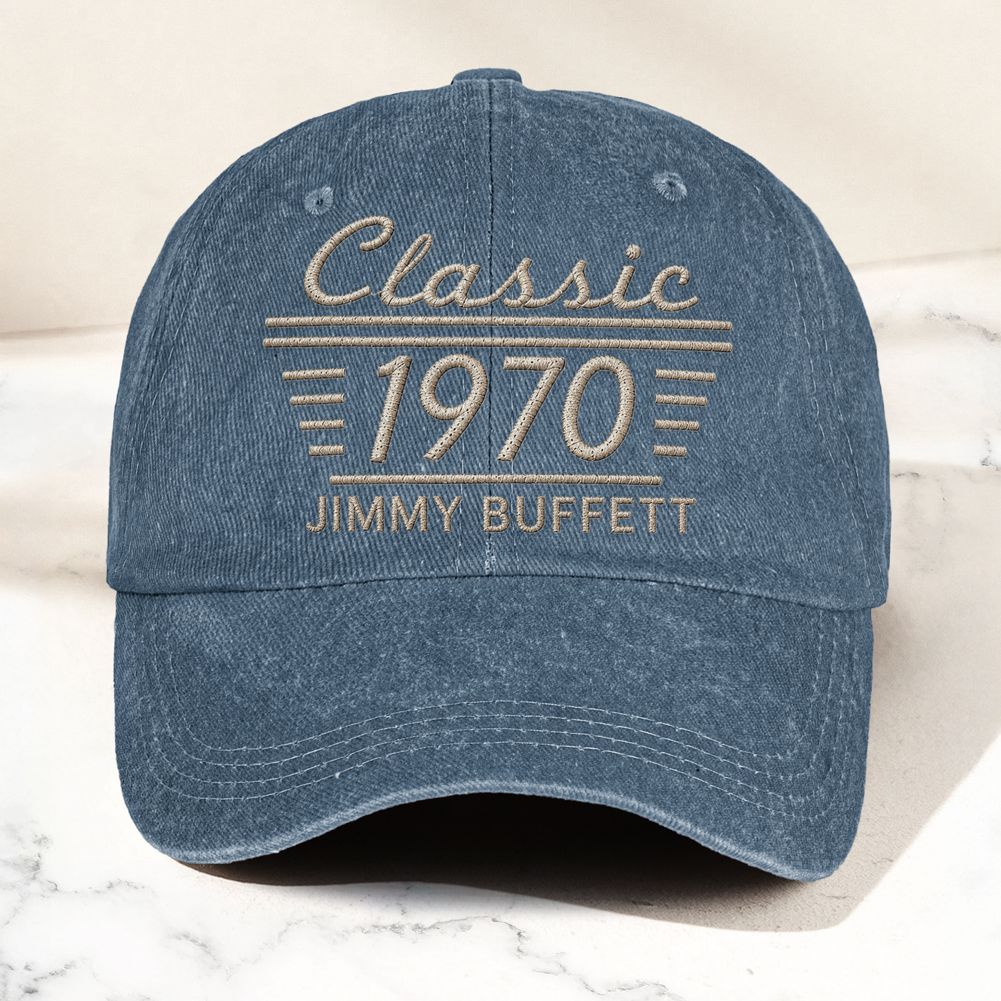 Jimmy Buffett Classic 1970 Est Margaritaville Tropical Rock Music Merch Graphic Denim Cap – Retro Vintage Dad Cap Gift For Dad (With Box)
