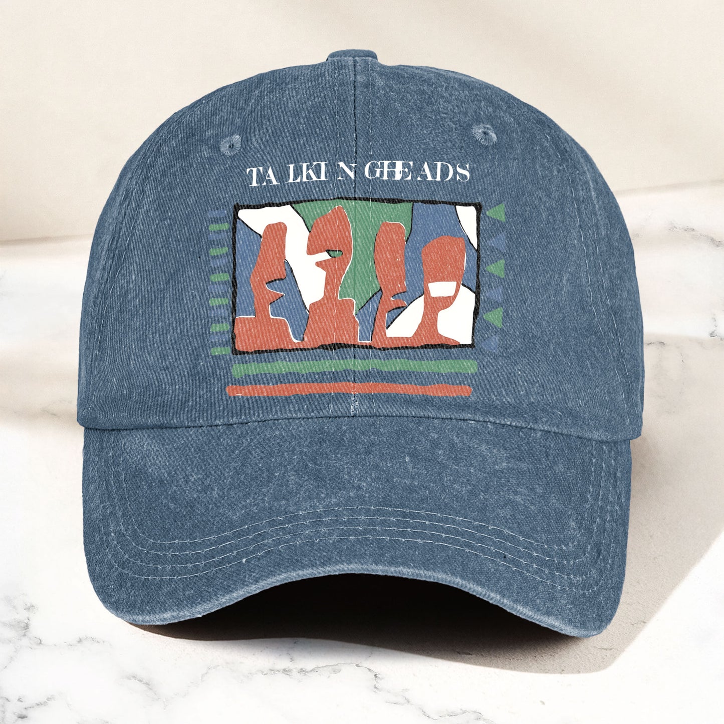 Talking Head Artwork Denim Cap – Retro Talking Head Tribute Merch Dad Hat (With Box)