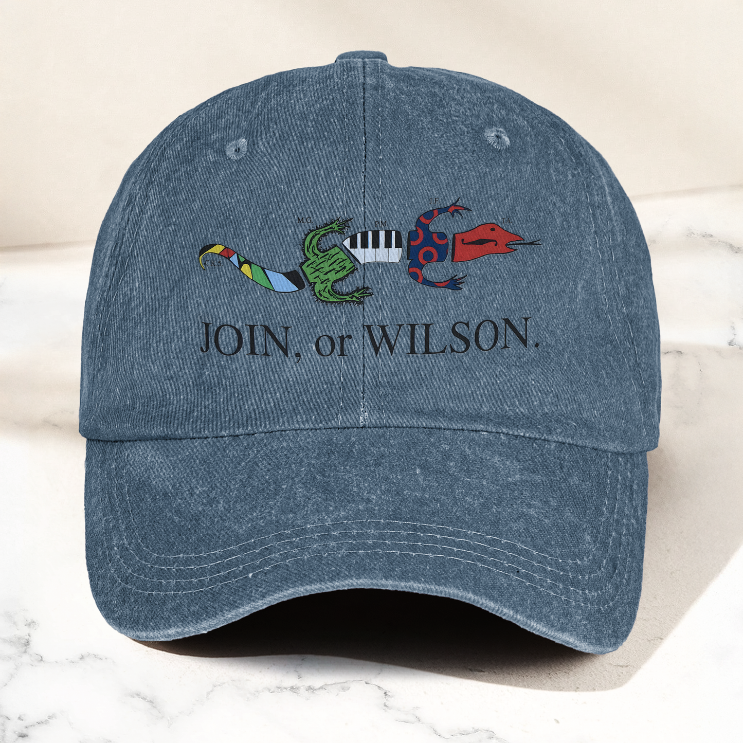 Join or Wilson Vintage Denim Cap – Retro Music Wilson Band Cap Gift For Dad (With Box)