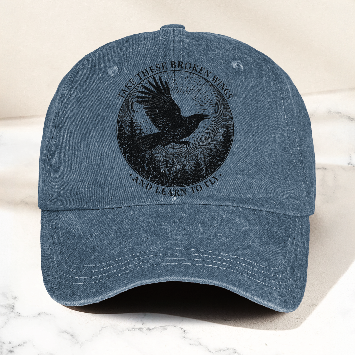Broken Wings Mr Mister Take These Broken Wings Lyrics Denim Cap – Retro Vintage Dad Cap Gift For Dad (With Box)
