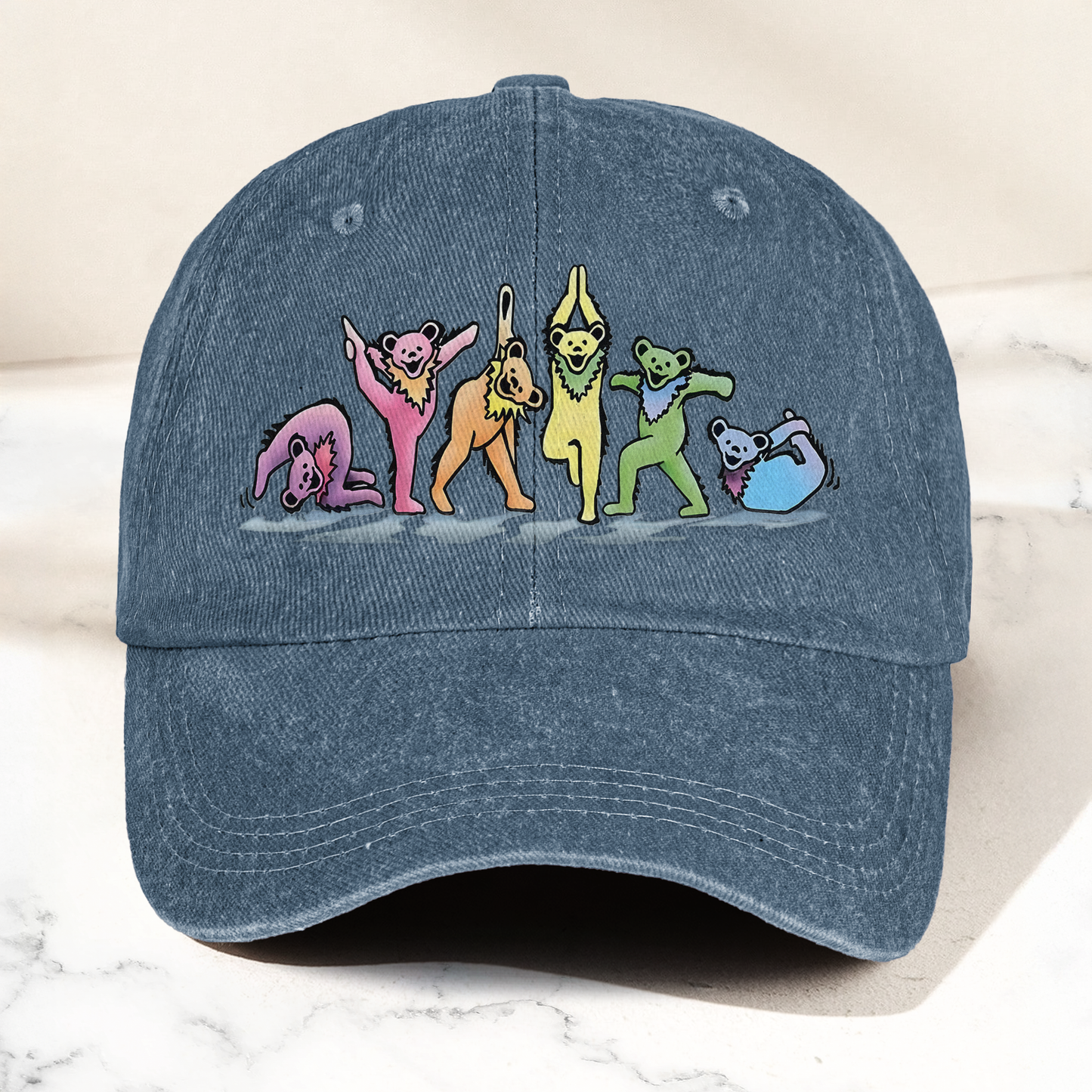 Grateful Dead  Dancing Bears Yoga Tickets Denim Cap – Retro Punk Rock Music Fan Cap Gift For Dad (With Box)