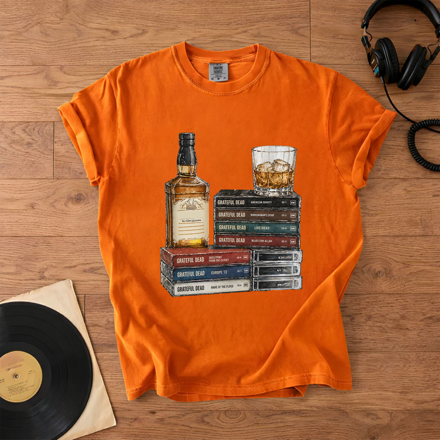 Grateful Dead Cassette Album Collection T-Shirt – Retro Music Grateful Dead Merch Tee