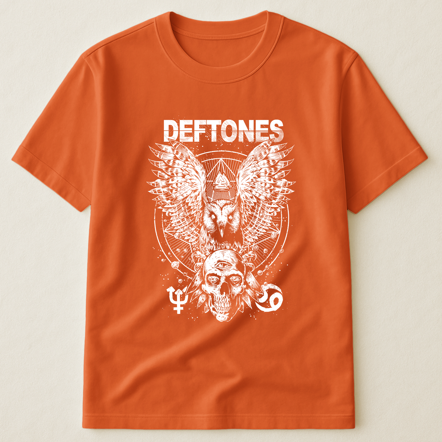 Deftones Owl and Skull T-Shirt – Retro Rock Music Band Deftones Merch Tee