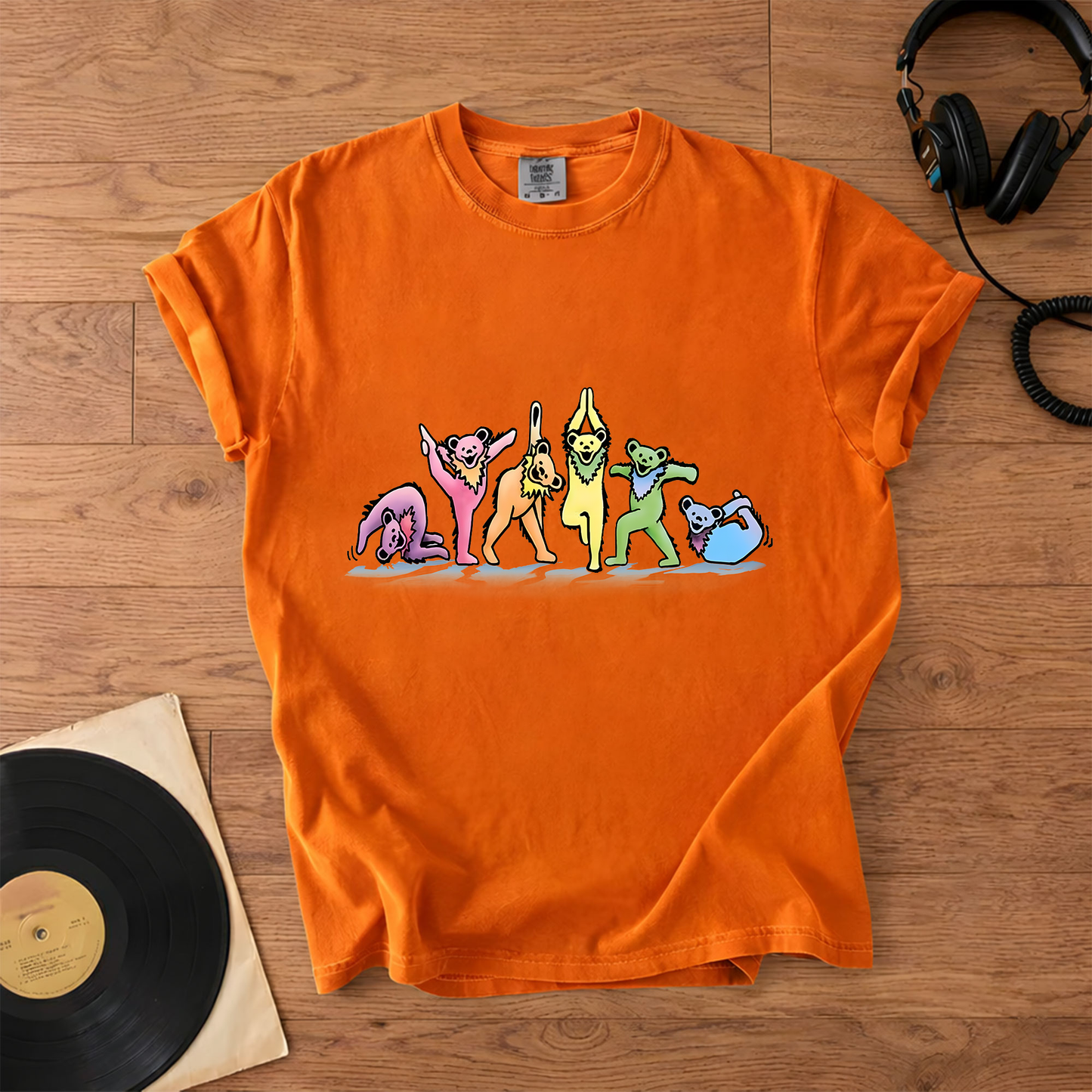 Grateful Dead Dancing Bears Yoga Poses Funny T-Shirt – Retro Music Band Merch Tee