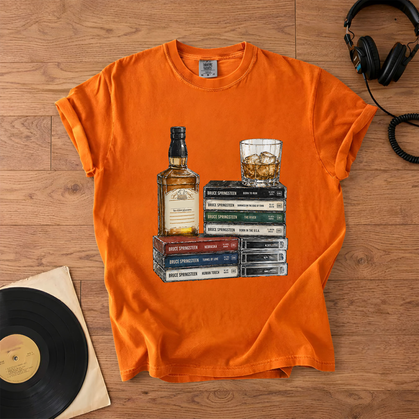 Bruce Springsteen Cassette Album Collection T-Shirt – Retro Rock Music Bruce Springsteen Merch Tee