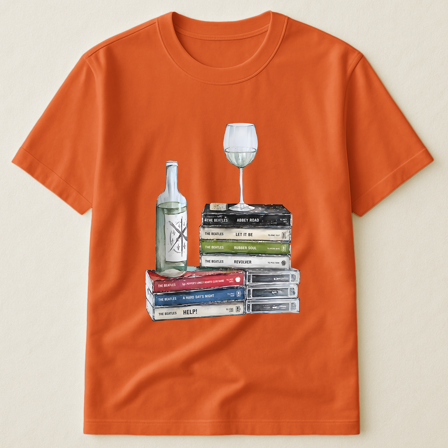The Beatles Cassette Album Collection T-Shirt – Retro Music The Beatles Merch Tee