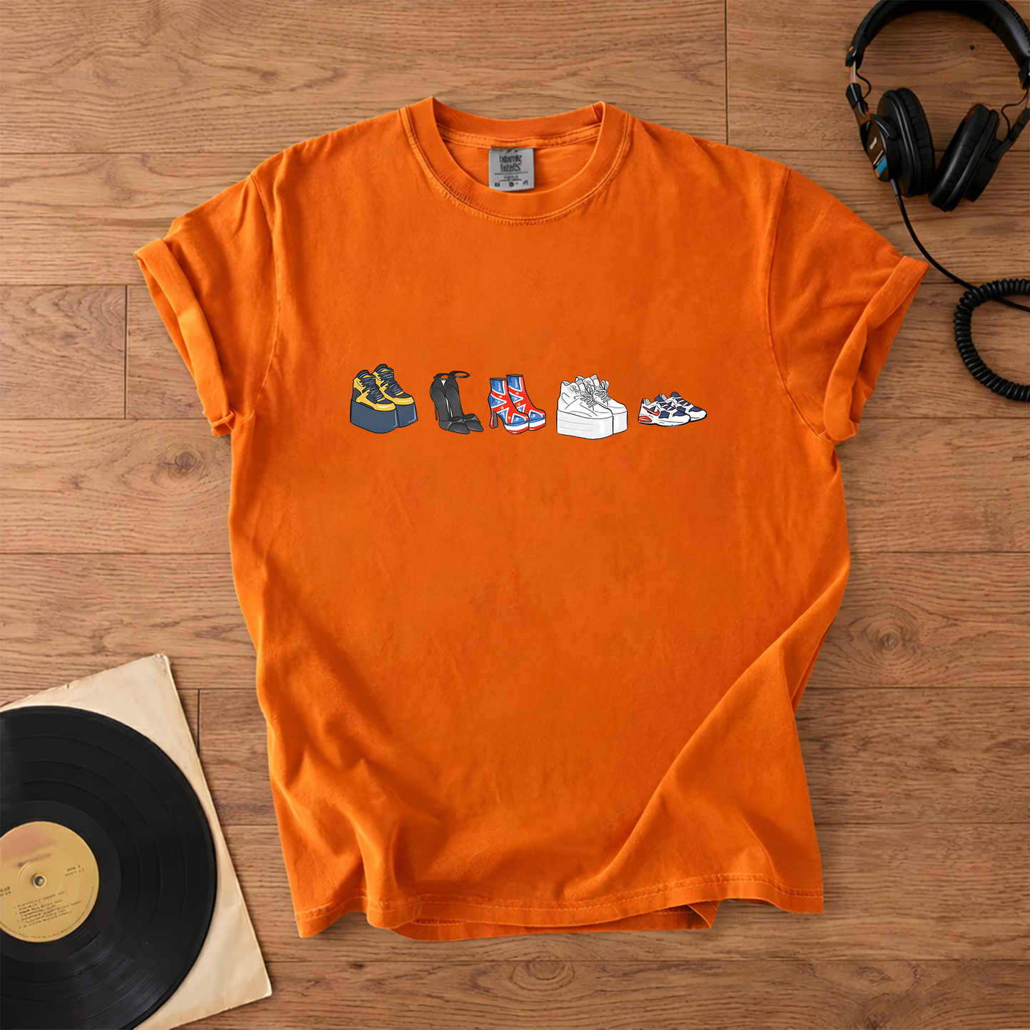 90s Girl Band Shoes Graphic T-Shirt – Retro Music Band Merch Tee