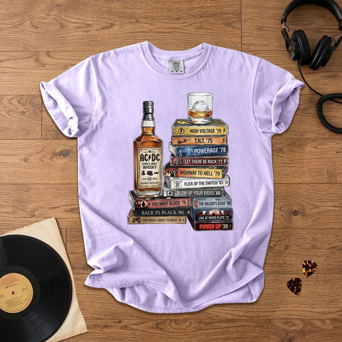 ACDC Cassette Album Collection T-Shirt – Retro Rock Music ACDC Merch Tee