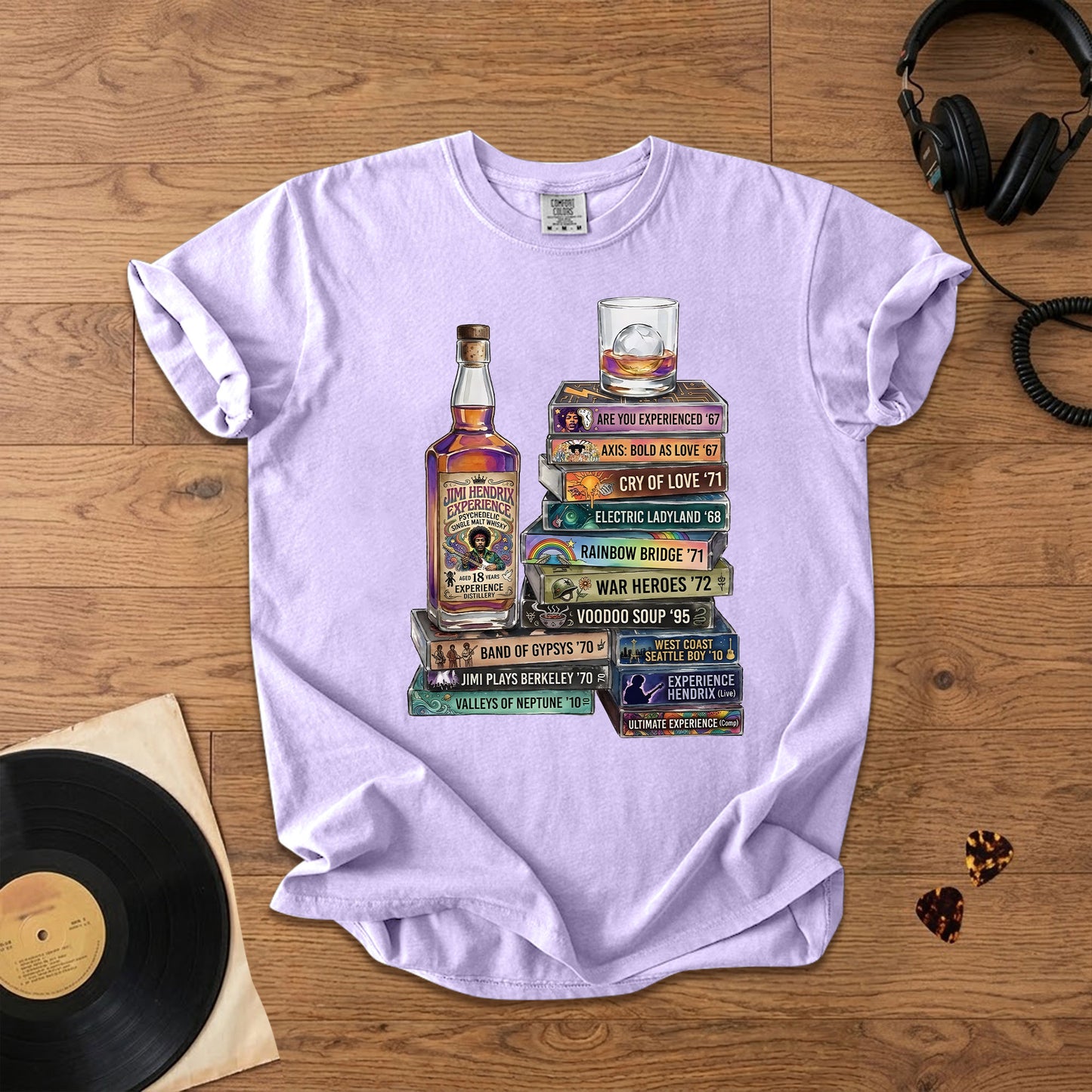 Jimi Hendrix Cassette Album Collection T-Shirt – Retro Rock Music Jimi Hendrix Merch Tee
