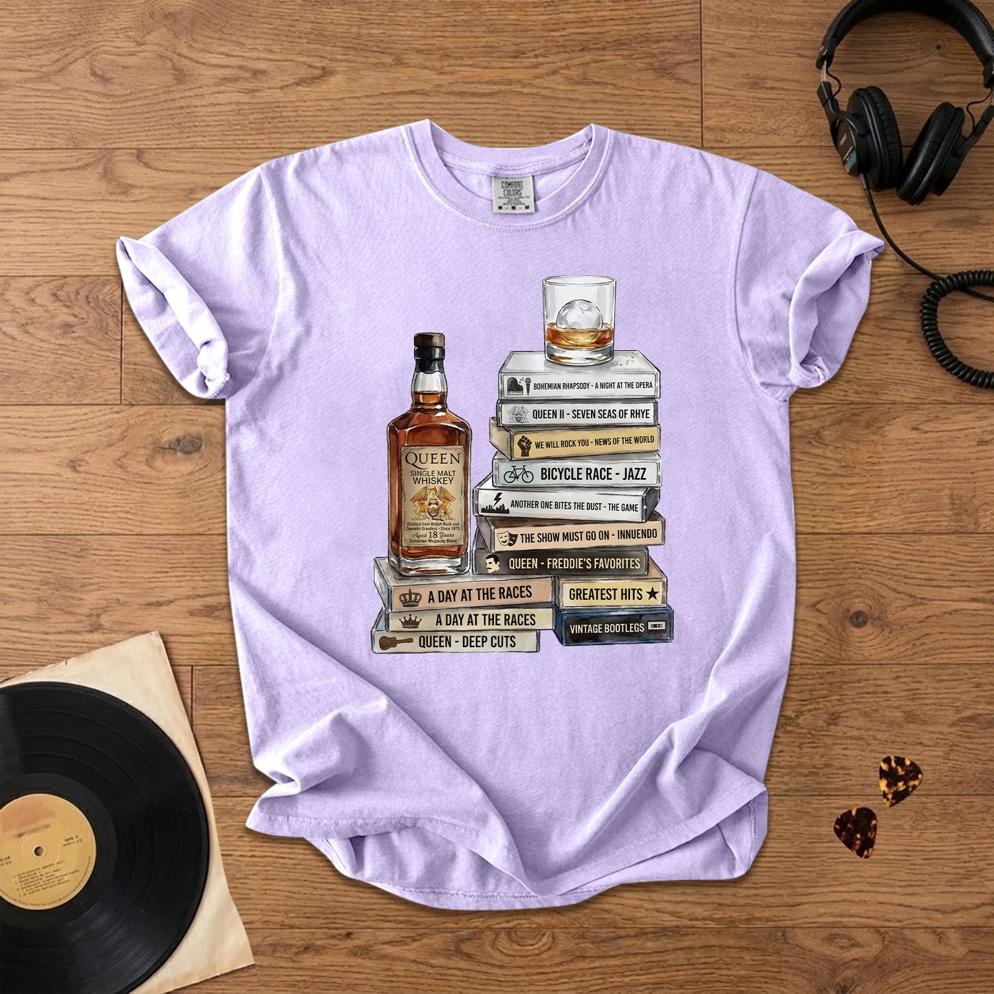 Queen Band Cassette Album Collection T-Shirt – Vintage Rock Music Queen Band Merch Tee
