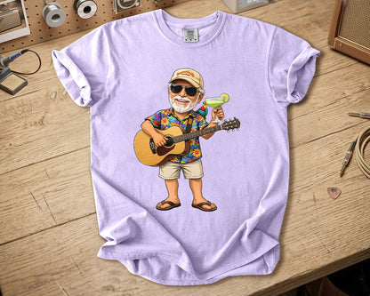 Jimmy Buffett Comfort Colors Tee – Margaritaville Guitar Vibes Island Lifestyle Shirt