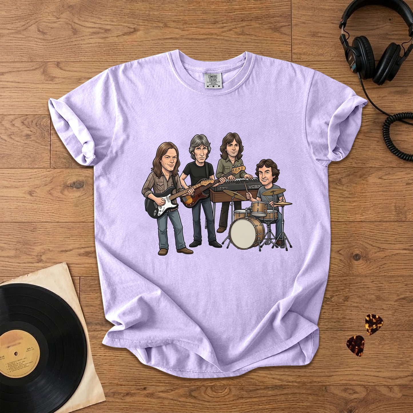 Pink Floyd Inspired Cartoon Band Comfort Tee – Classic Rock Graphic T-Shirt