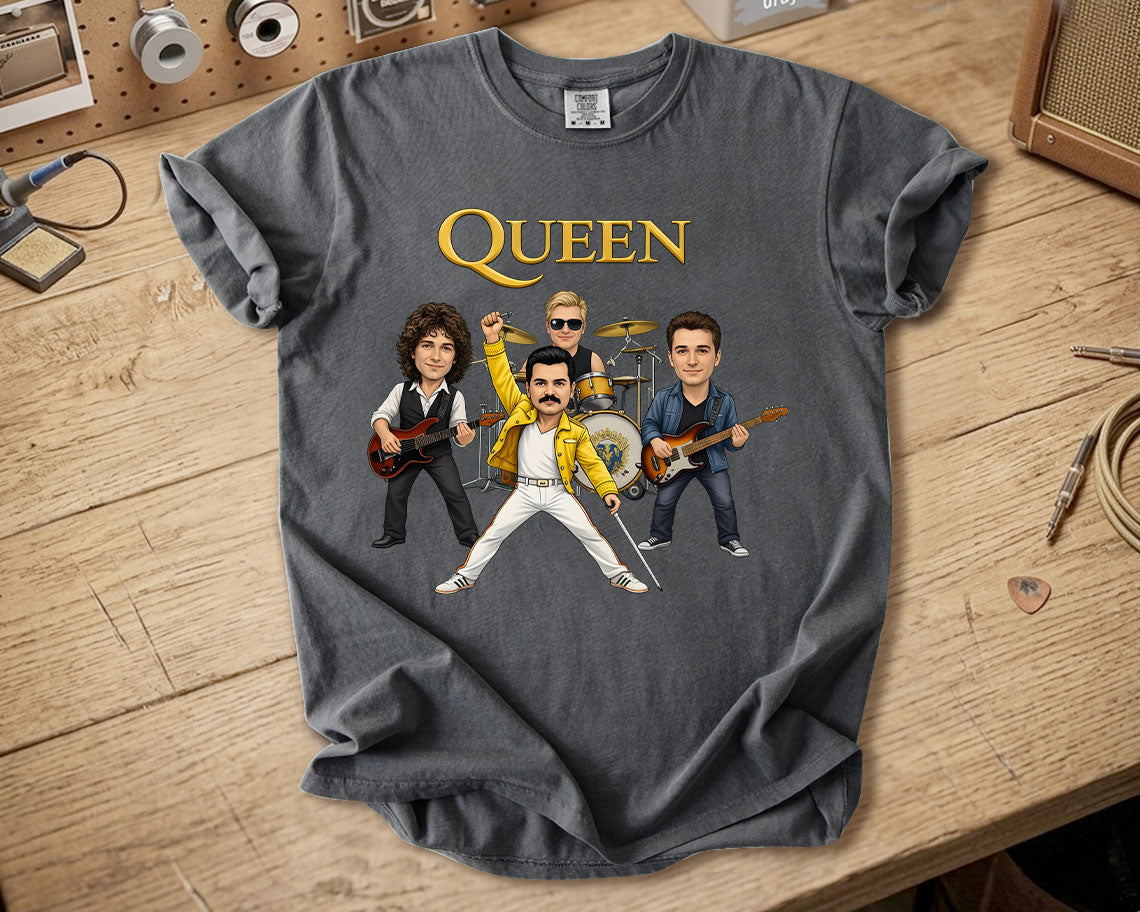 Queen Comfort Colors Tee – Freddie Mercury Band Members Tribute Classic Rock Shirt