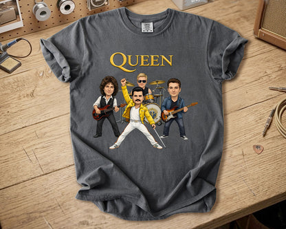 Queen Comfort Colors Tee – Freddie Mercury Band Members Tribute Classic Rock Shirt